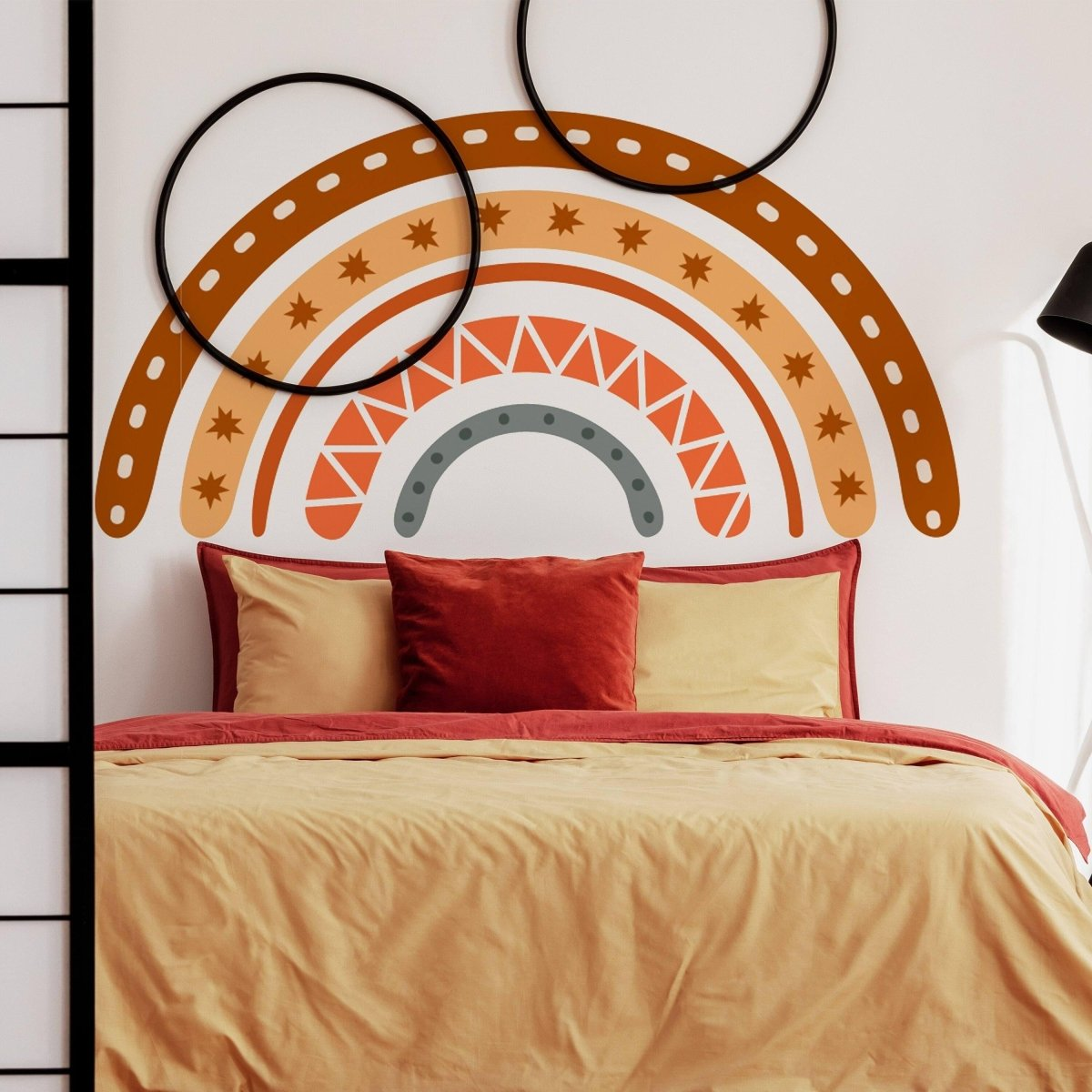 Boho Chic monivärinen seinätaide - taiteelliset sateenkaari seinätarrat
