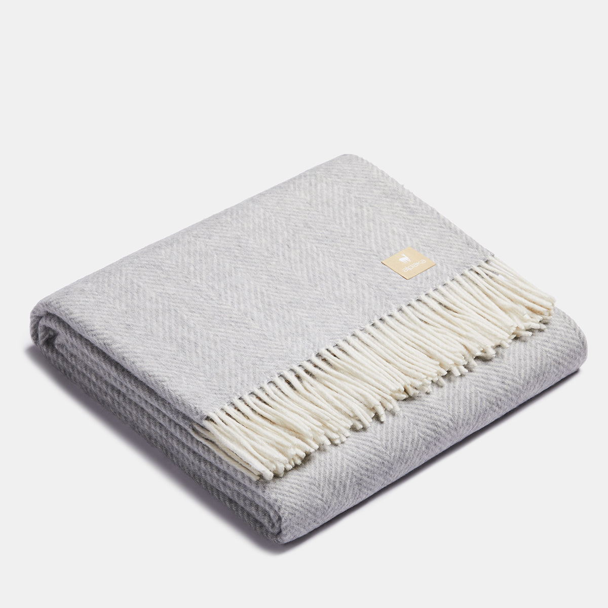 Natural Alpaca Wool Throw - Classic Fishbone